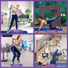 Pilates Bar Kit with Resistance Bands Home Gym Workout Bar Portable 2-Section Exercise Pilates Sticks Bar