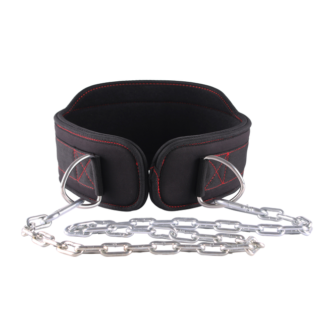 Custom Logo Comfortable EVA Gym Equipment Weighted Chain Waist Support Weightlifting Pull-Up Dipping Belt With Chain