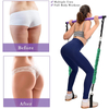 Pilates Bar Kit with Resistance Bands Home Gym Workout Bar Portable 2-Section Exercise Pilates Sticks Bar