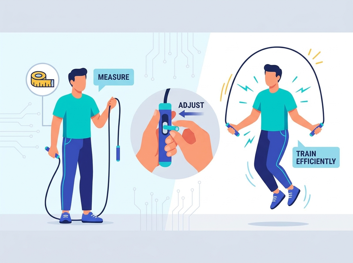 Athlete adjusting a jump rope for optimal training efficiency