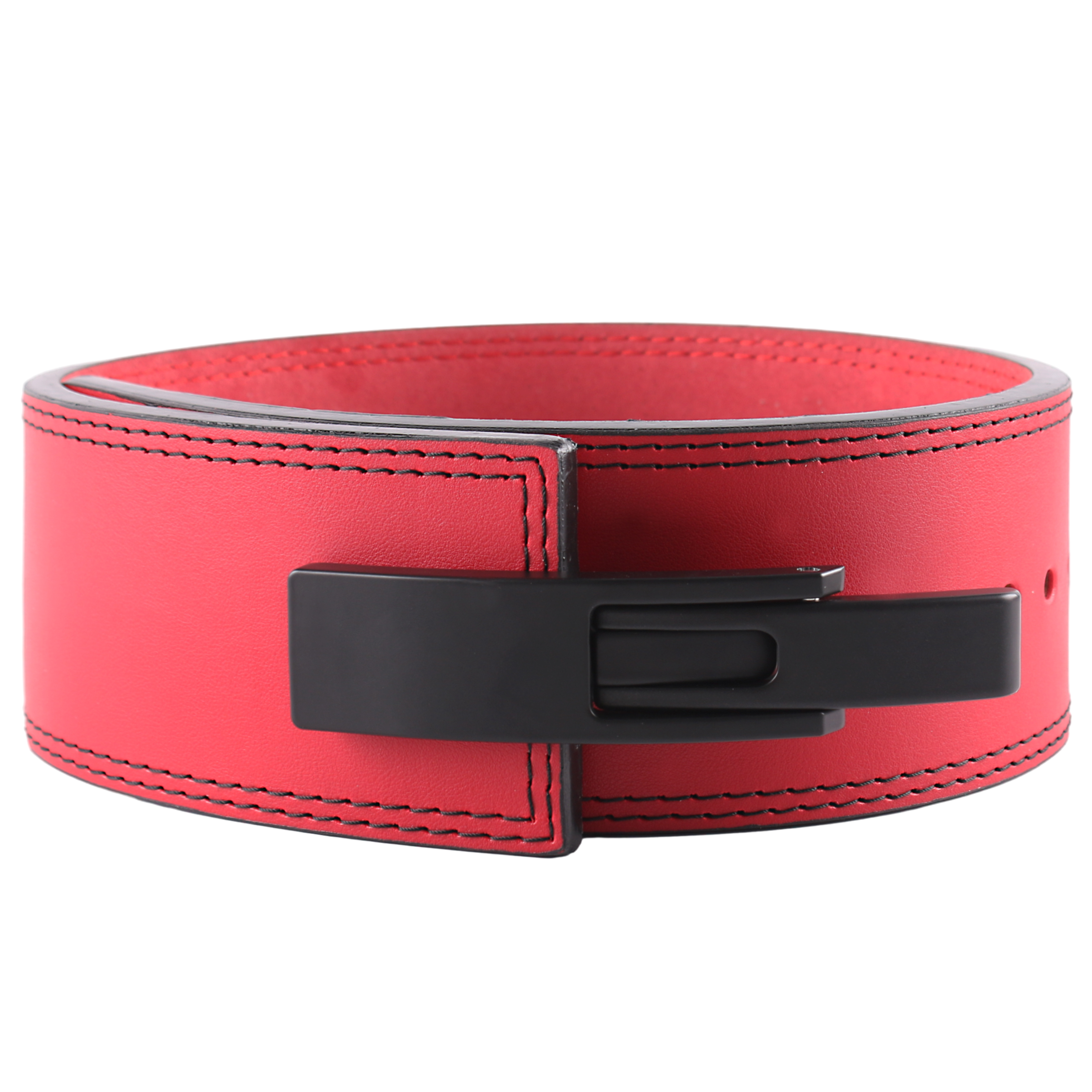 Lifter adjusting a heavy-duty weightlifting belt before a heavy compound movement